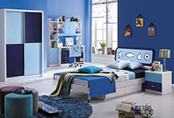 Спальня Bambino MK-4622-BL (кровать/МК-4600  тумбочка/МК-4601  шкаф/МК-4602) 0х0х0 Синий/Белый MK-4622-BL Синий/Белый