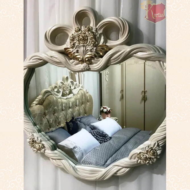 Спальня Shane (Цвет: Слоновая кость Маренго + Золото) шкаф 4-х дв. с туал. столиком  Слоновая кость Маренго + Золото