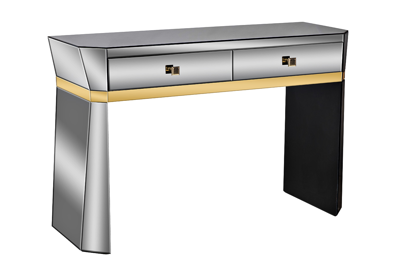KFG125 Консоль 2 ящика с золотистой отделкой 120*42*79см Garda Decor KFG125 