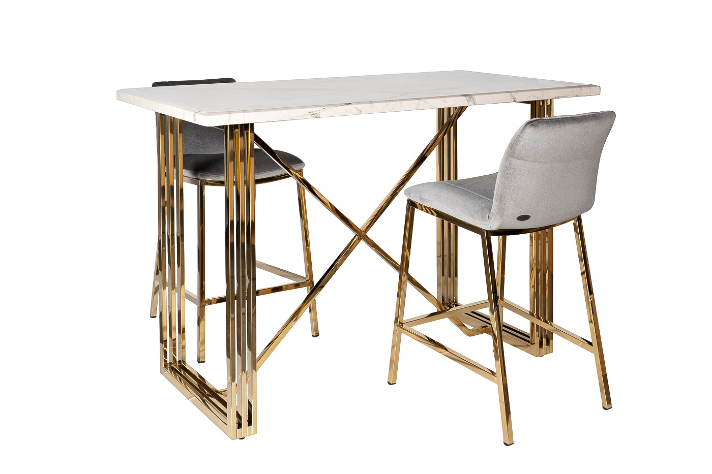 30C-DX-2091 GRE Стул барный велюр серый 42*53*88см Garda Decor 30C-DX-2091 GRE 