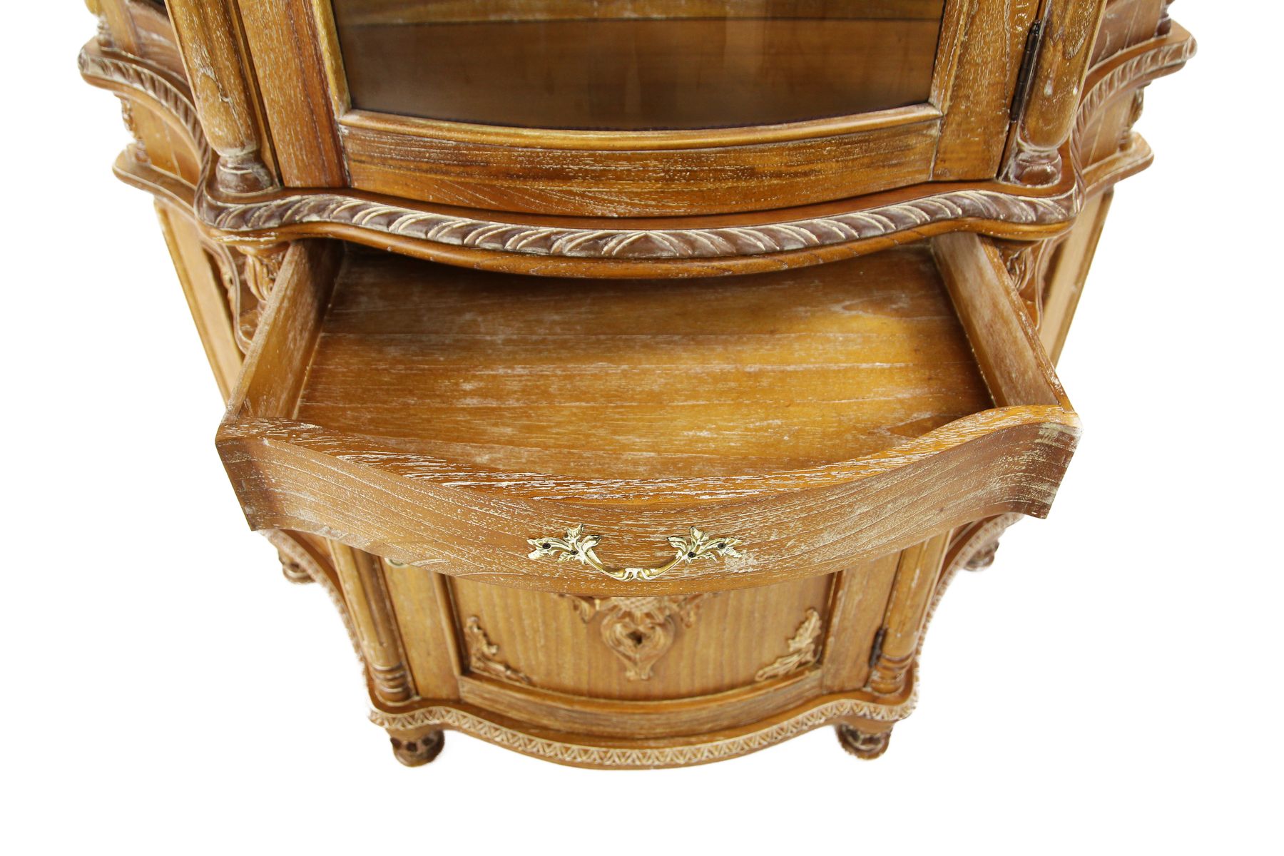 Витрина  MK-2403-AB 1-дверная 130х50х237 см Античный бежевый MK-2403-AB Античный бежевый
