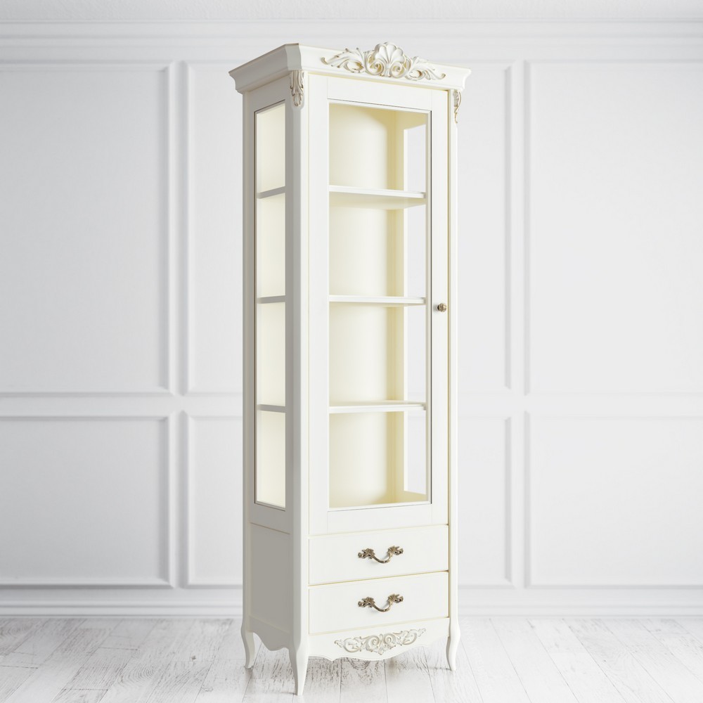 Витрина стеклянная L Atelier Gold Слоновая кость с золотой патиной APg289E-K02-G Kreind  APg289E-K02-G Слоновая кость с золотой патиной