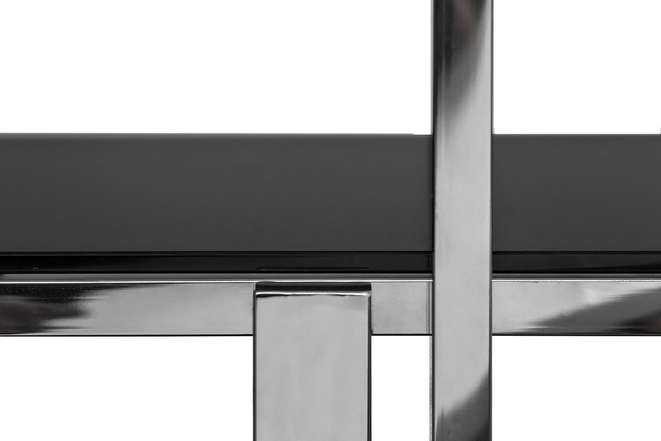 13RXSH3052-SILVER Стеллаж стекло черн./серебро 100*38*200см Garda Decor 13RXSH3052-SILVER 