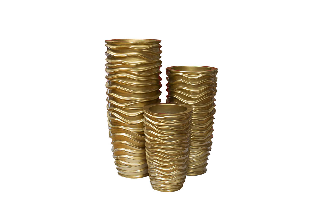 ZS-C845-26 Кашпо 32*32*65см цвет золото Garda Decor ZS-C845-26 
