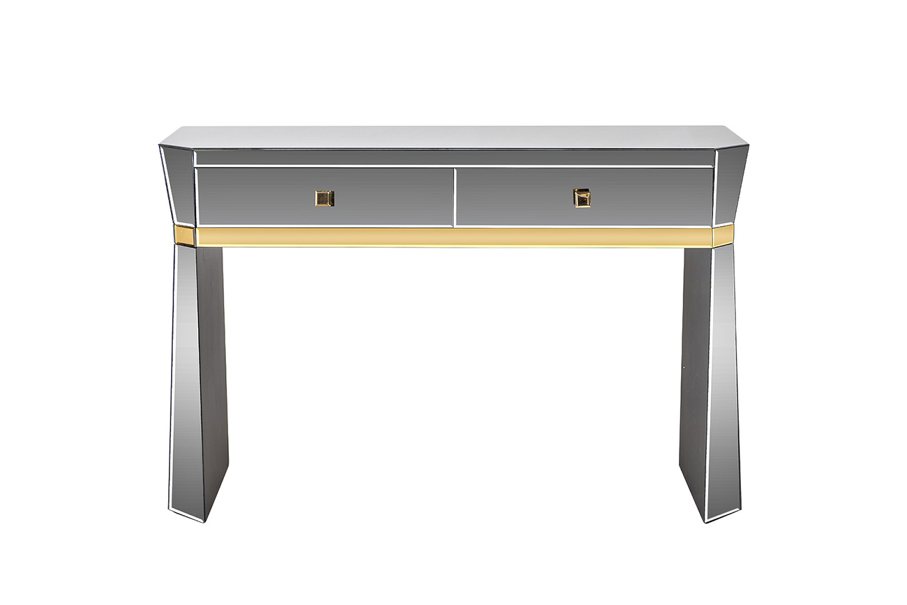 KFG125 Консоль 2 ящика с золотистой отделкой 120*42*79см Garda Decor KFG125 