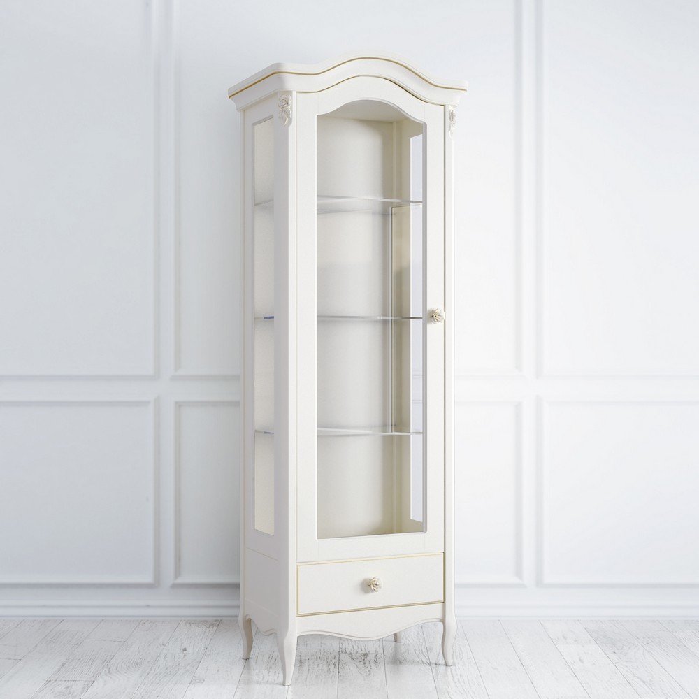 Витрина стеклянная L Golden Rose Слоновая кость с золотой патиной G189-K02-G Kreind  G189-K02-G Слоновая кость с золотой патиной