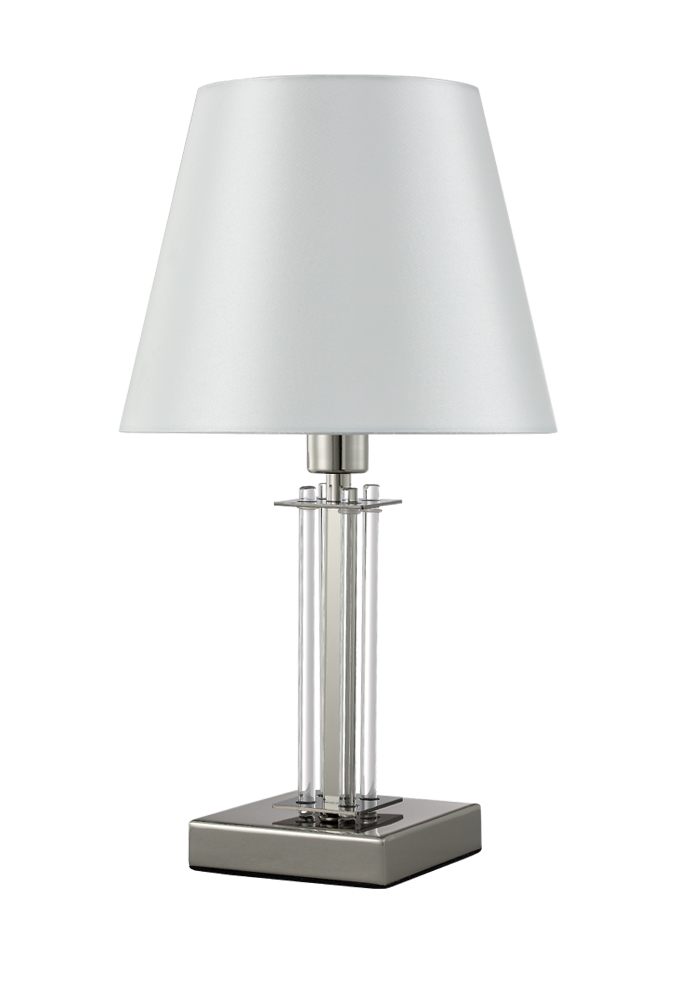 Настольная лампа Crystal Lux NICOLAS LG1 NICKEL/WHITE NICOLAS LG1 NICKEL/WHITE Серебряный