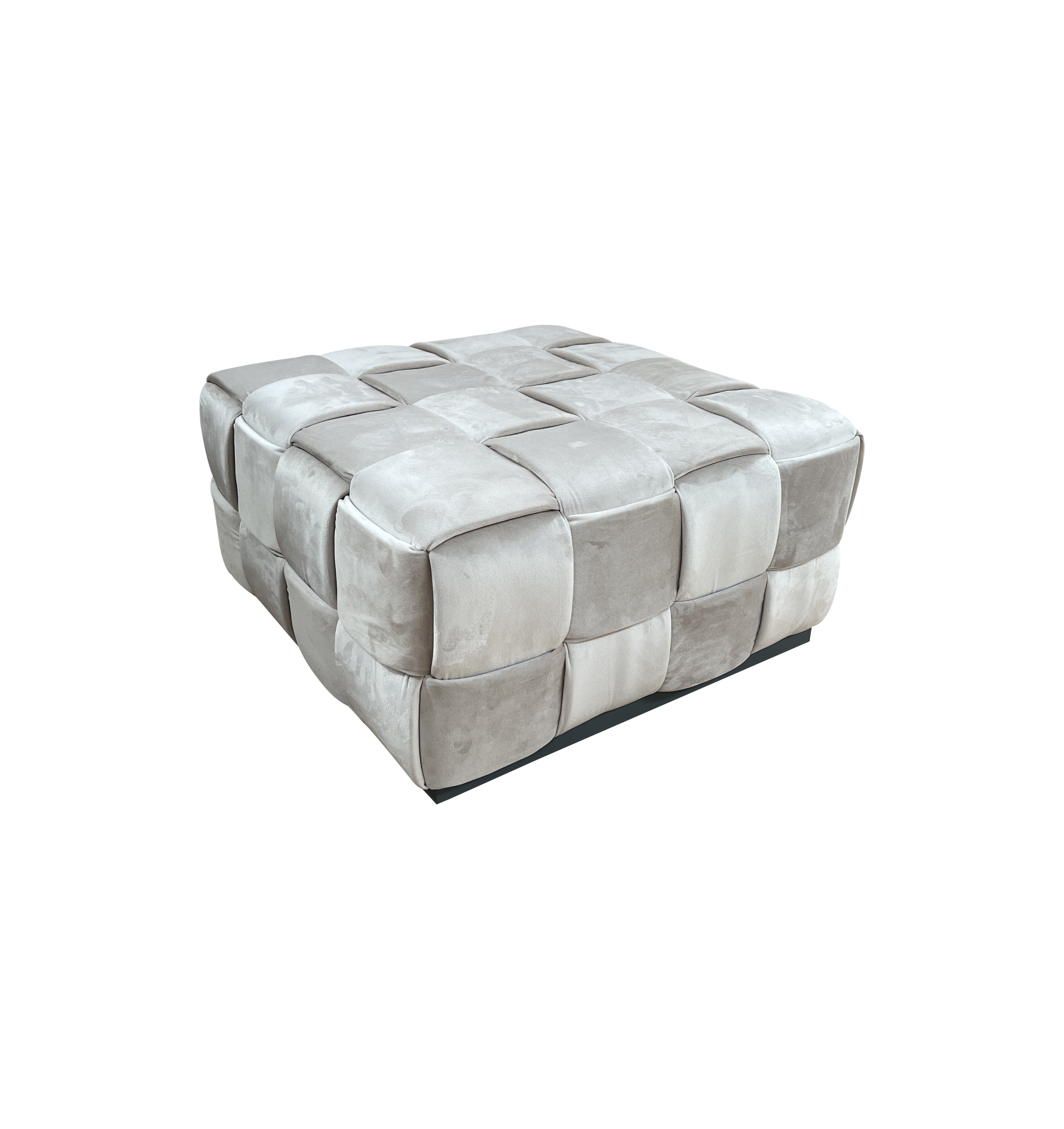 N-PUF-222 SVB Пуф плетеный, велюр светло-бежевый 60*60*30см Garda Decor N-PUF-222 SVB 