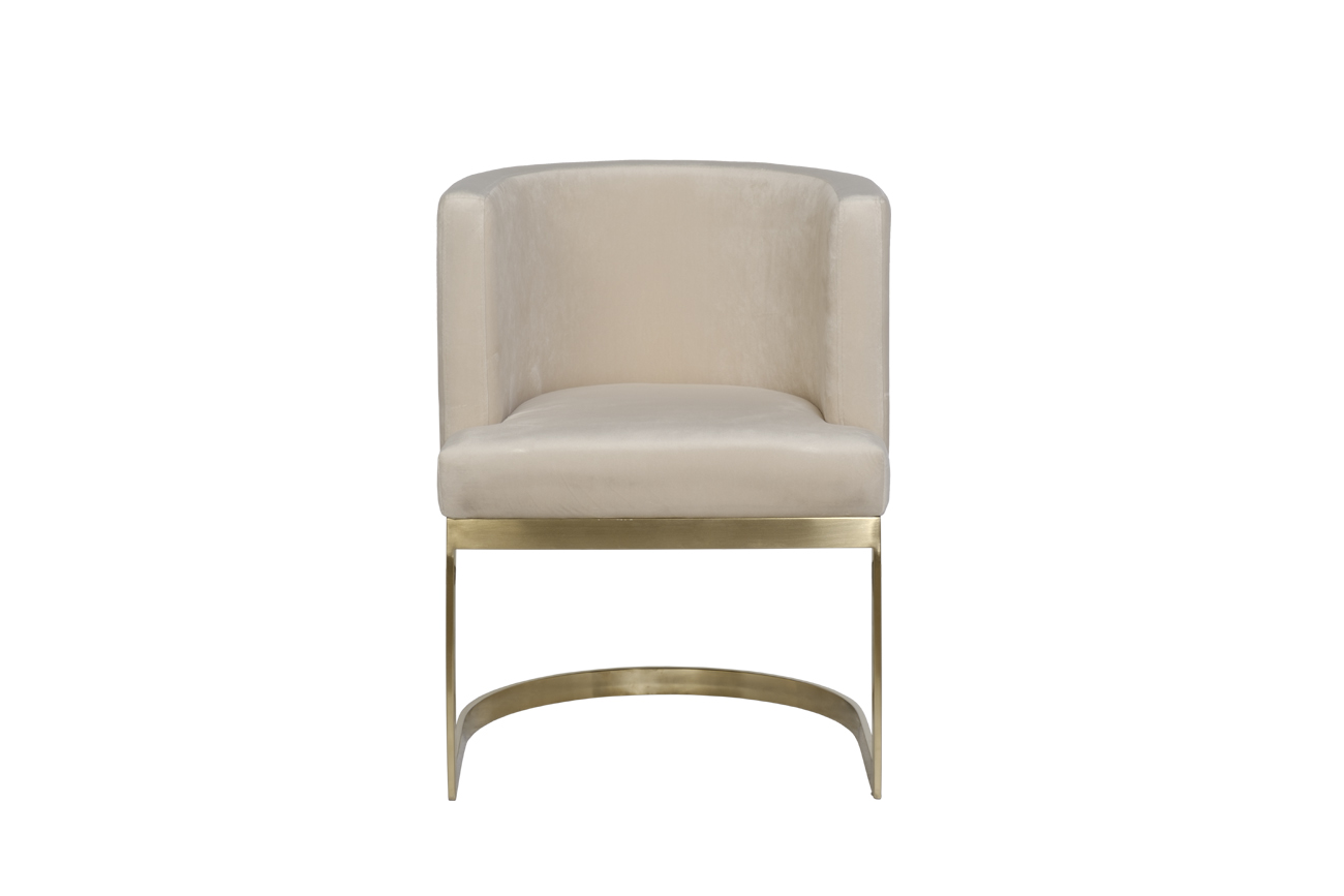 76AR-612GOLD-CR Стул велюр св.бежевый/матовое золото 58*59*78см Garda Decor 76AR-612GOLD-CR 