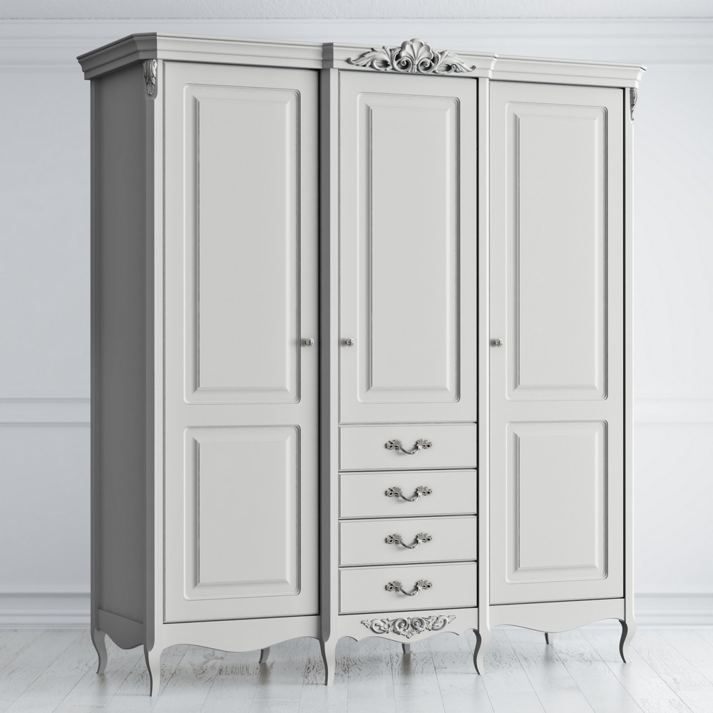 Шкаф 3 двери Atelier Home Серо-бежевый с серебряной патиной APs623E-K04-S Kreind  APs623E-K04-S Серо-бежевый с серебряной патиной