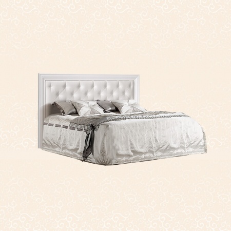 Кровать 2-х спальная (1,6 м) с мягким элементом Амели (Цвет: Выбеленный дуб)