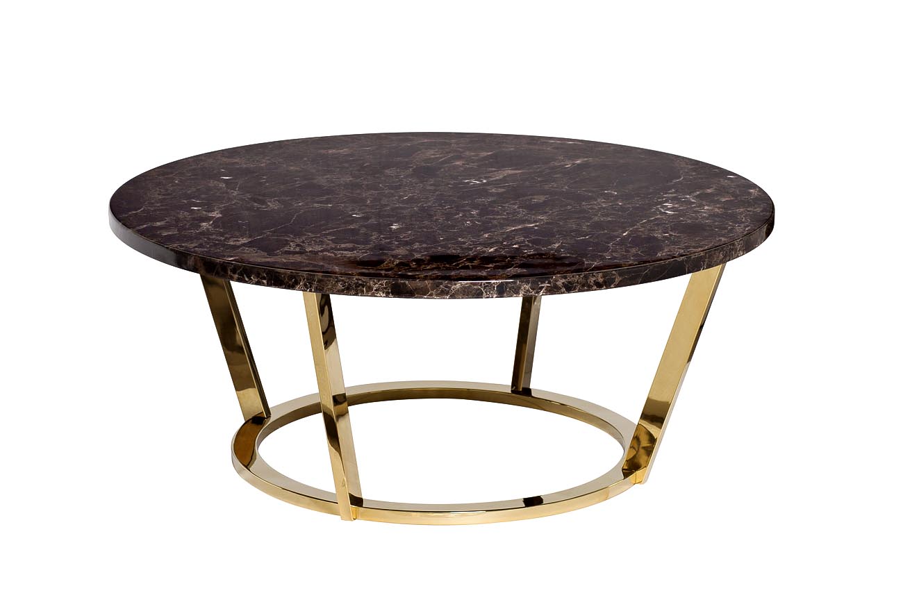 33FS-CT20C05-PG Стол журнальный Dark Emperador  d100*40,6см Garda Decor 33FS-CT20C05-PG 