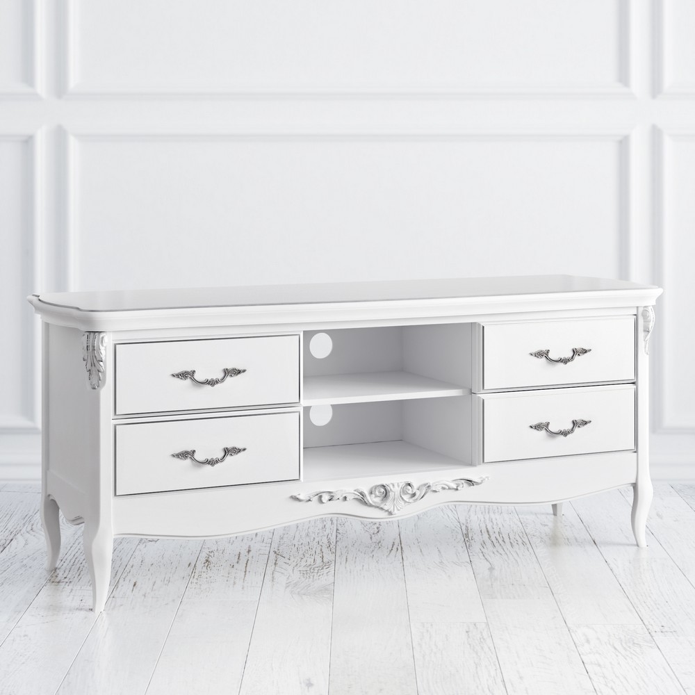 Тумба ТВ Silvery Rome Белый с серебряной патиной S116-K00-S Kreind  S116-K00-S Белый с серебряной патиной