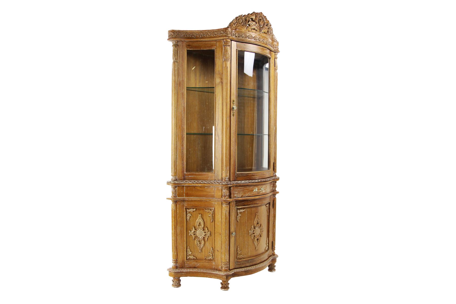 Витрина  MK-2403-AB 1-дверная 130х50х237 см Античный бежевый MK-2403-AB Античный бежевый