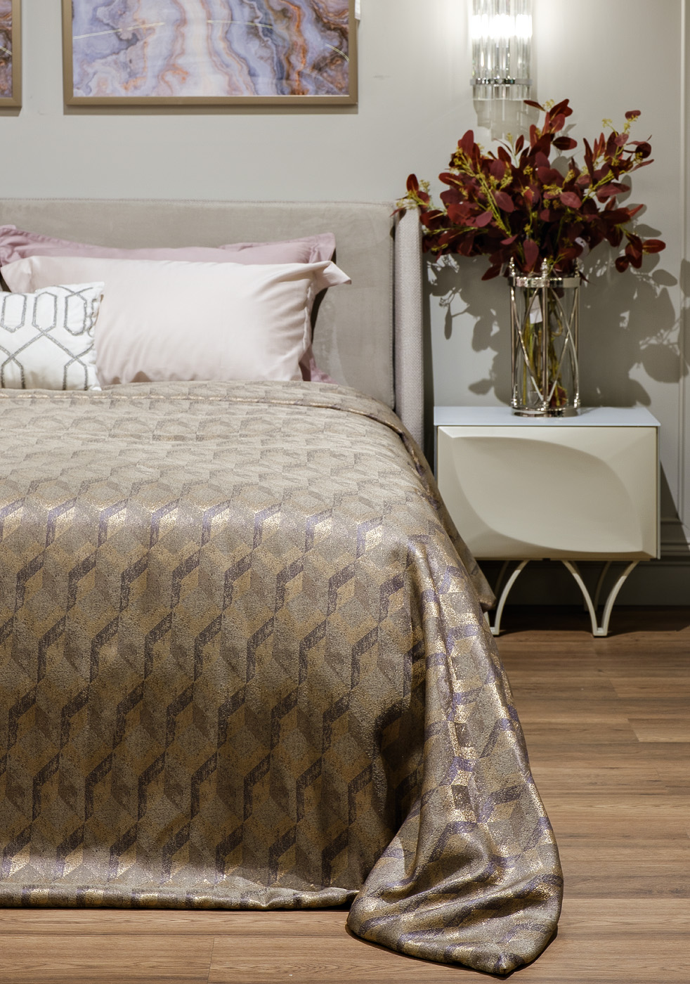 GD-TON05-POKR ZOL Покрывало MODENA золотое 260*260см Garda Decor GD-TON05-POKR ZOL 