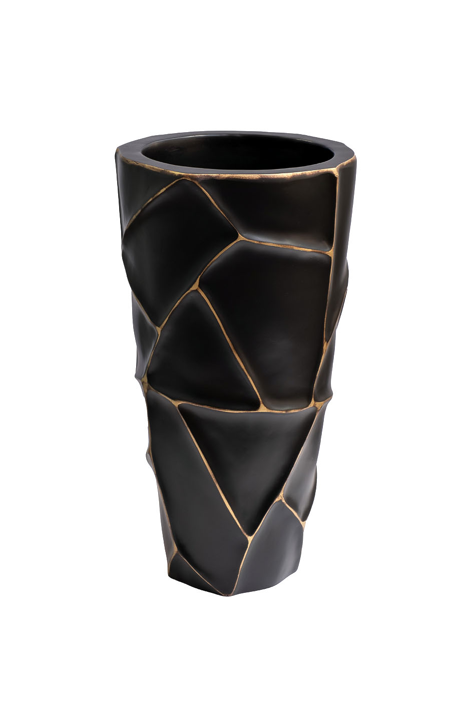 ZSC872-19BL-GL Кашпо d26*48см черное с золотом Garda Decor ZSC872-19BL-GL 