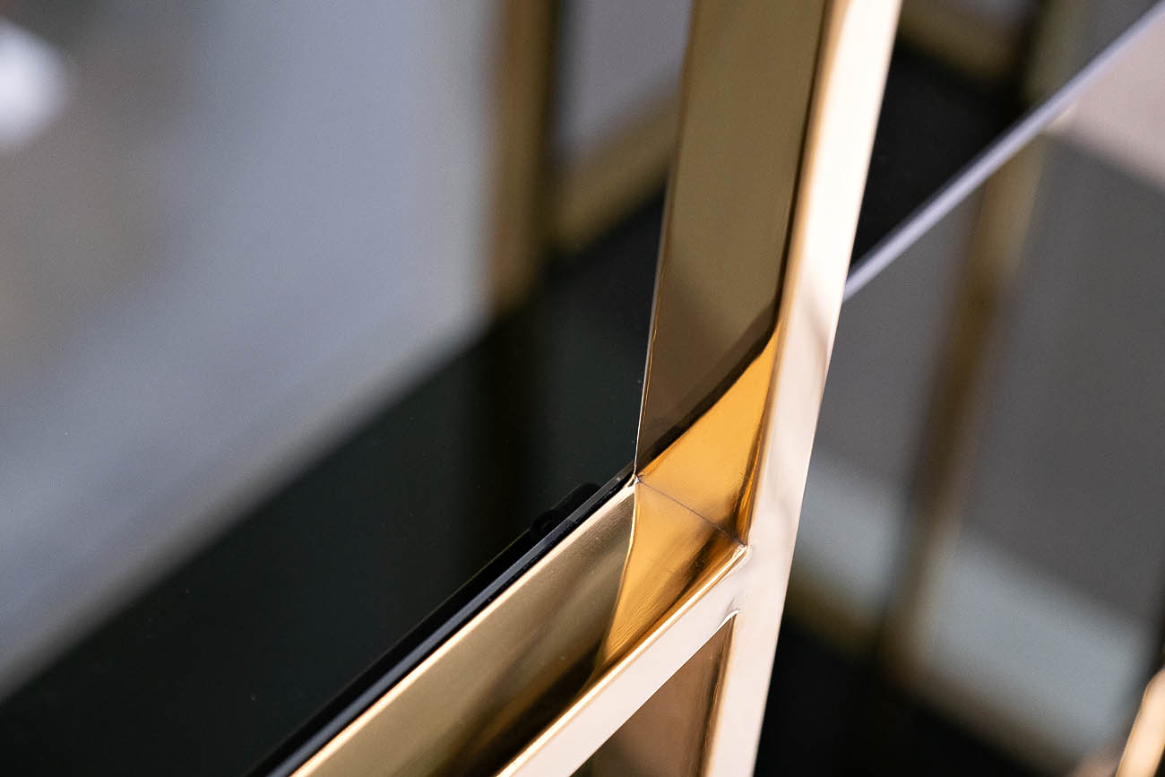 46AS-SH1537-GOLD Стеллаж золотистый/темн.ст. 100*40*180см Garda Decor 46AS-SH1537-GOLD 