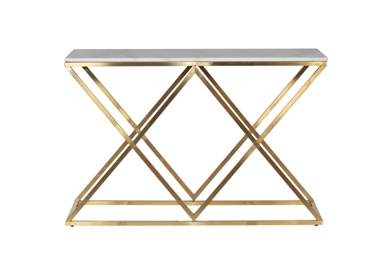 47ED-CST026GOLD Консоль Bianco Namibia бел.мрам/мат.зол120*40*78 Garda Decor 47ED-CST026GOLD 