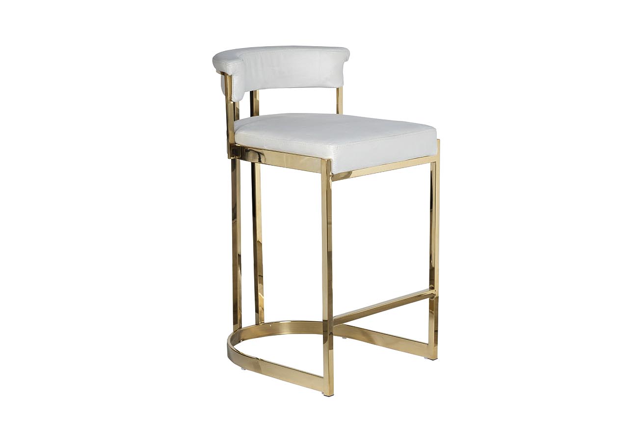 GY-B8216GOLD-LG Стул барный, велюр светло-серый/золото  49*55*85 Garda Decor GY-B8216GOLD-LG 