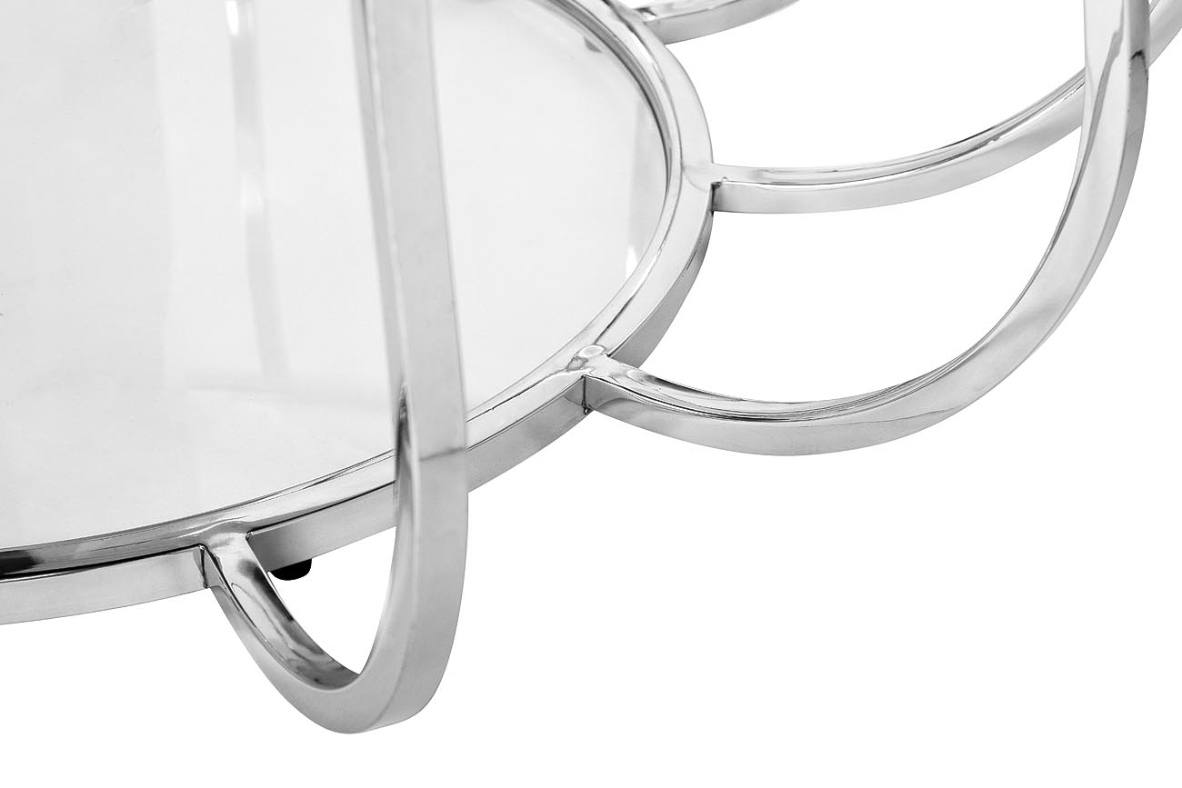 13RXCT4033-SILVER Стол журнальный стекло прозр./серебро d100*45 Garda Decor 13RXCT4033-SILVER 