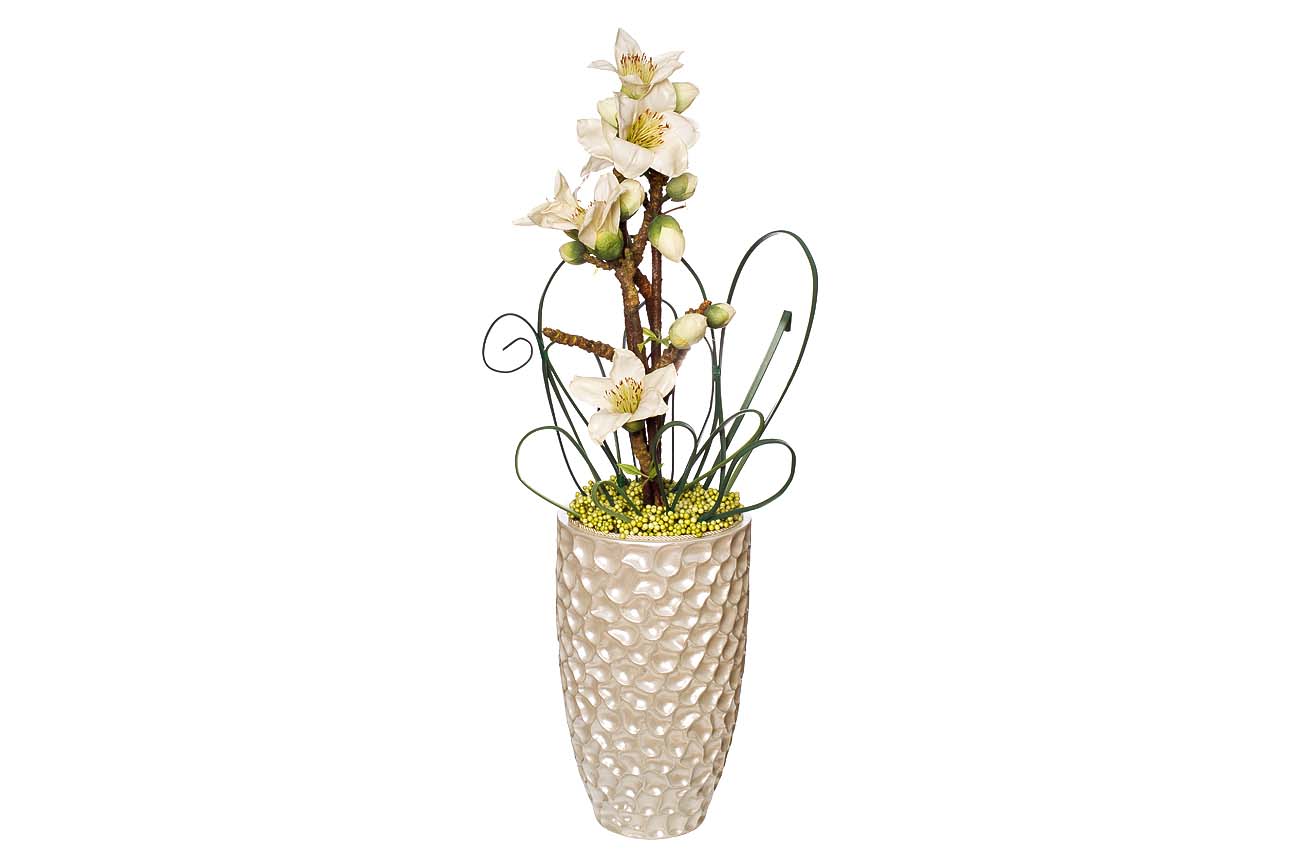 ZS-C785-19 Кашпо 32*32*47см цвет жемчужно-белый Garda Decor ZS-C785-19 