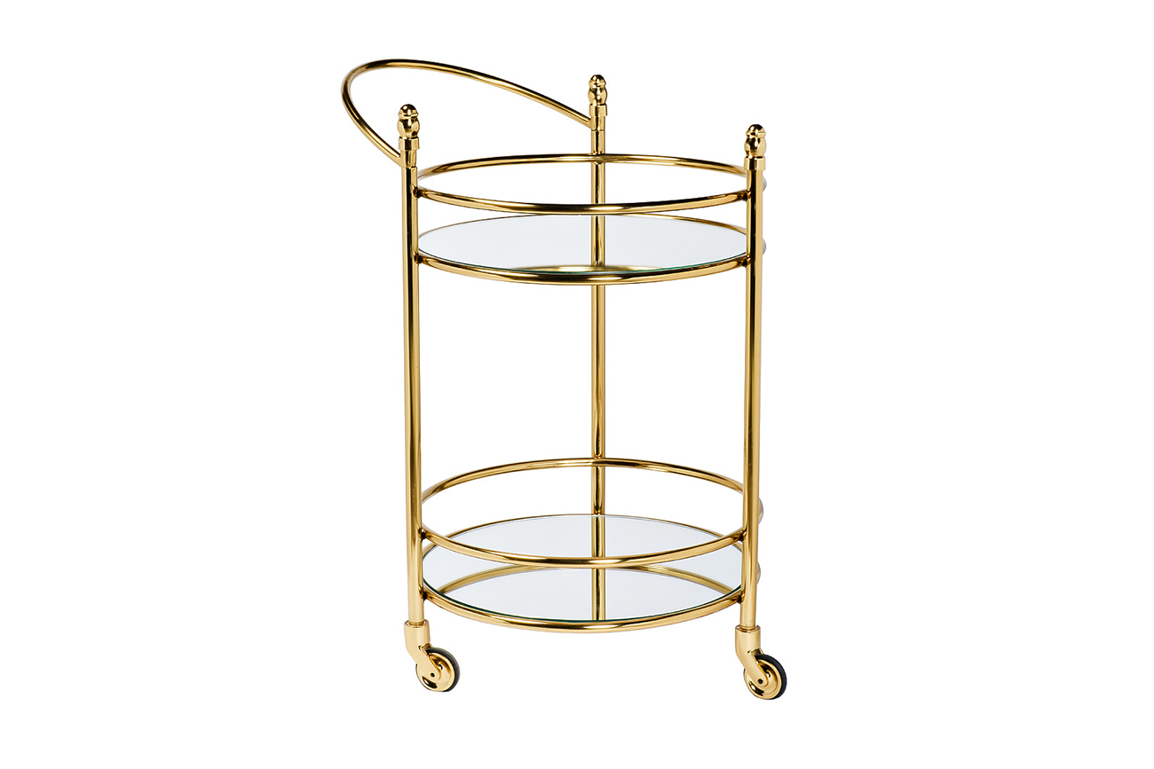79MAL-7062 Тележка сервировочная нерж. сталь /зеркало 45*45*66см Garda Decor 79MAL-7062 