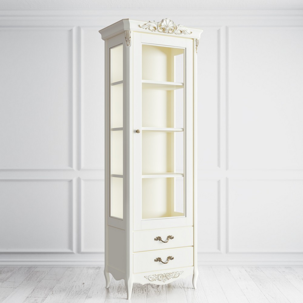 Витрина стеклянная R Atelier Gold Слоновая кость с золотой патиной APg290E-K02-G Kreind  APg290E-K02-G Слоновая кость с золотой патиной