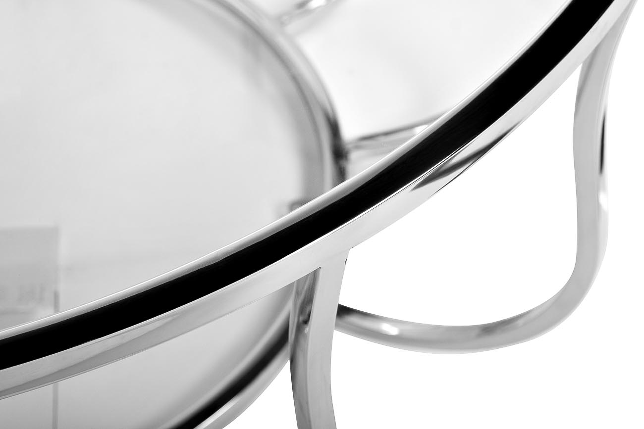 13RXCT4033-SILVER Стол журнальный стекло прозр./серебро d100*45 Garda Decor 13RXCT4033-SILVER 