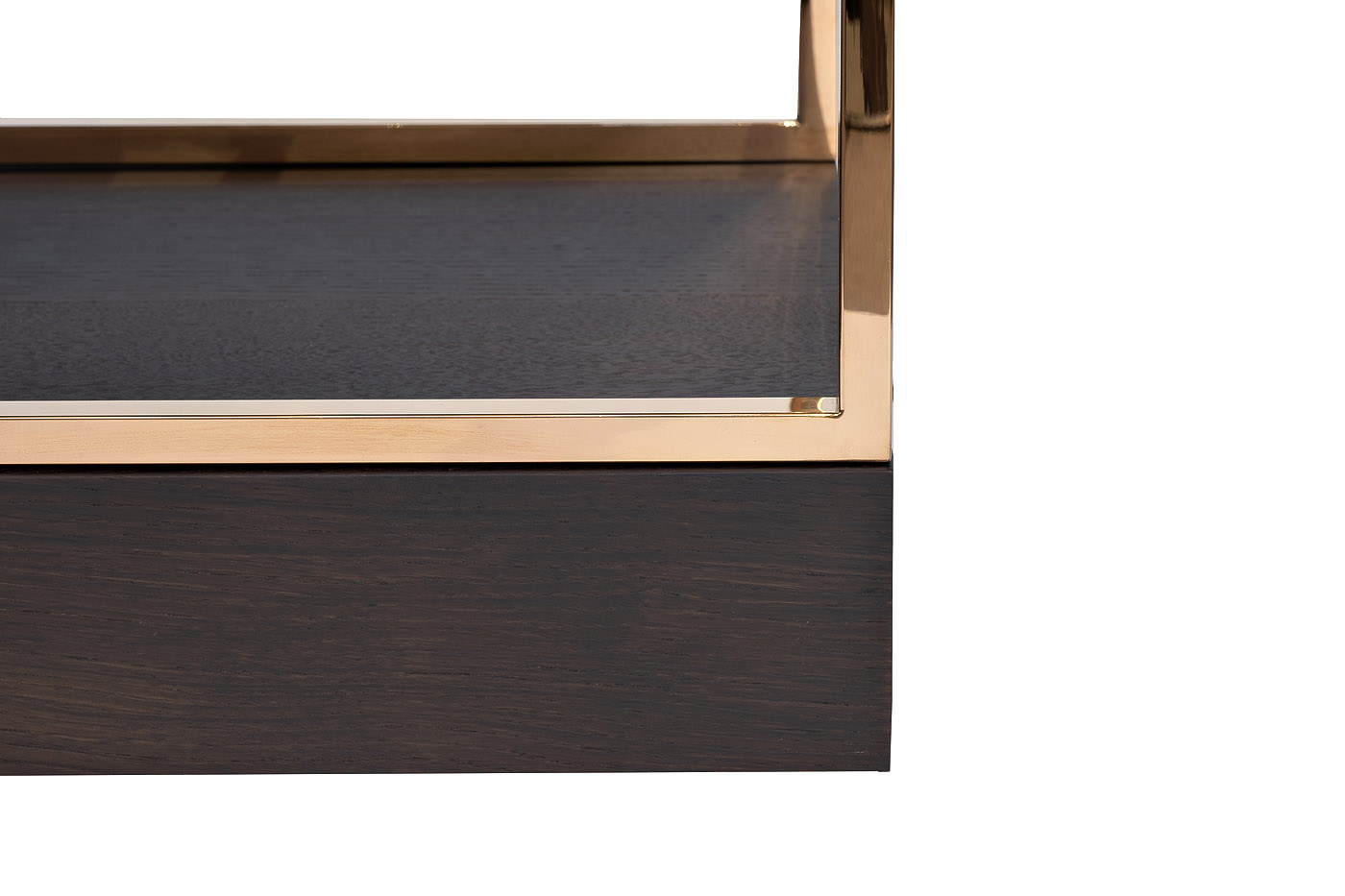 77IP-SH1003 Стеллаж-полусфера роз.золото/темн.шпон 120*45*230см Garda Decor 77IP-SH1003 