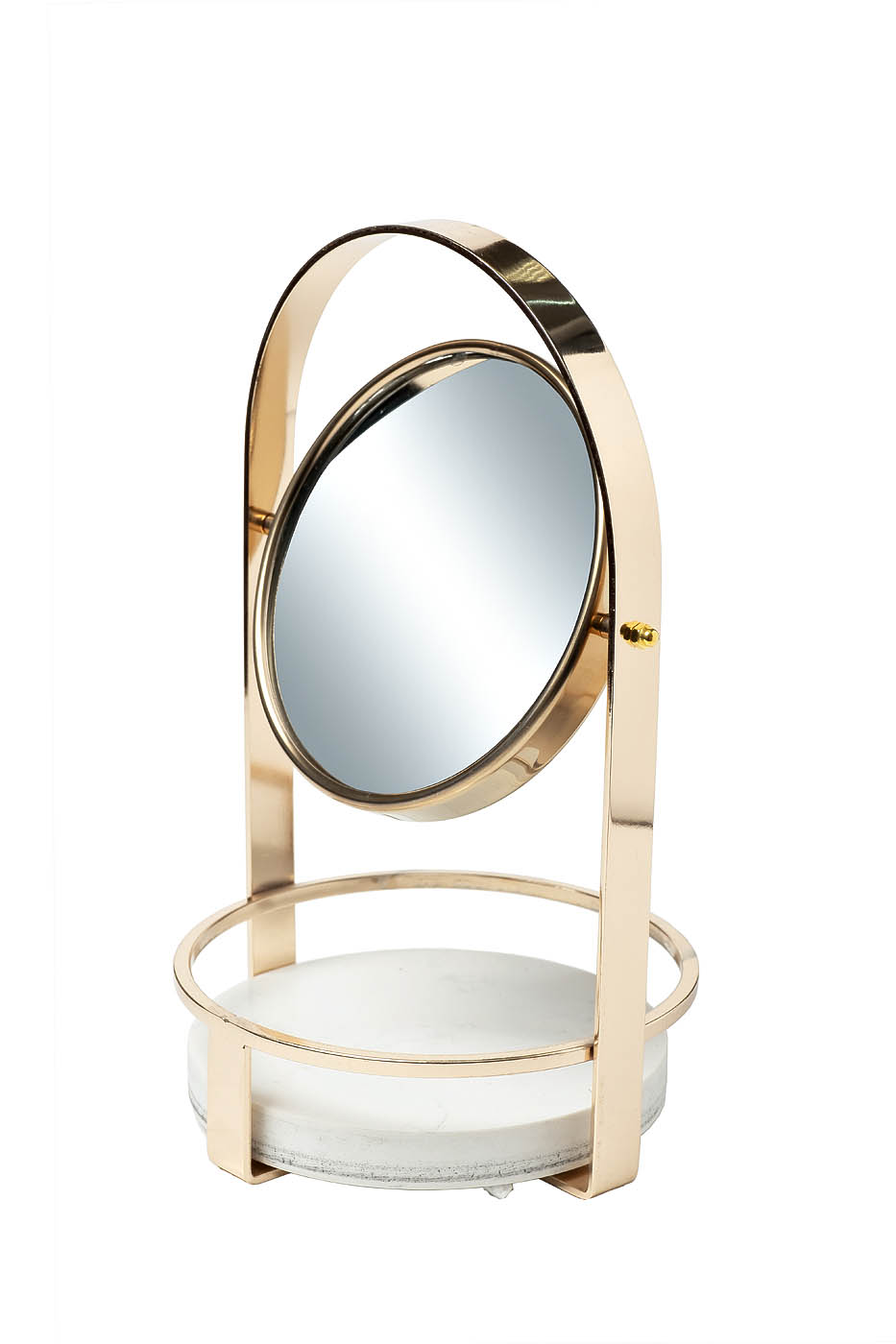 2K299521 Зеркало настольное с мраморной полочкой 18*18*29см, цвет золото Garda Decor 2K299521 
