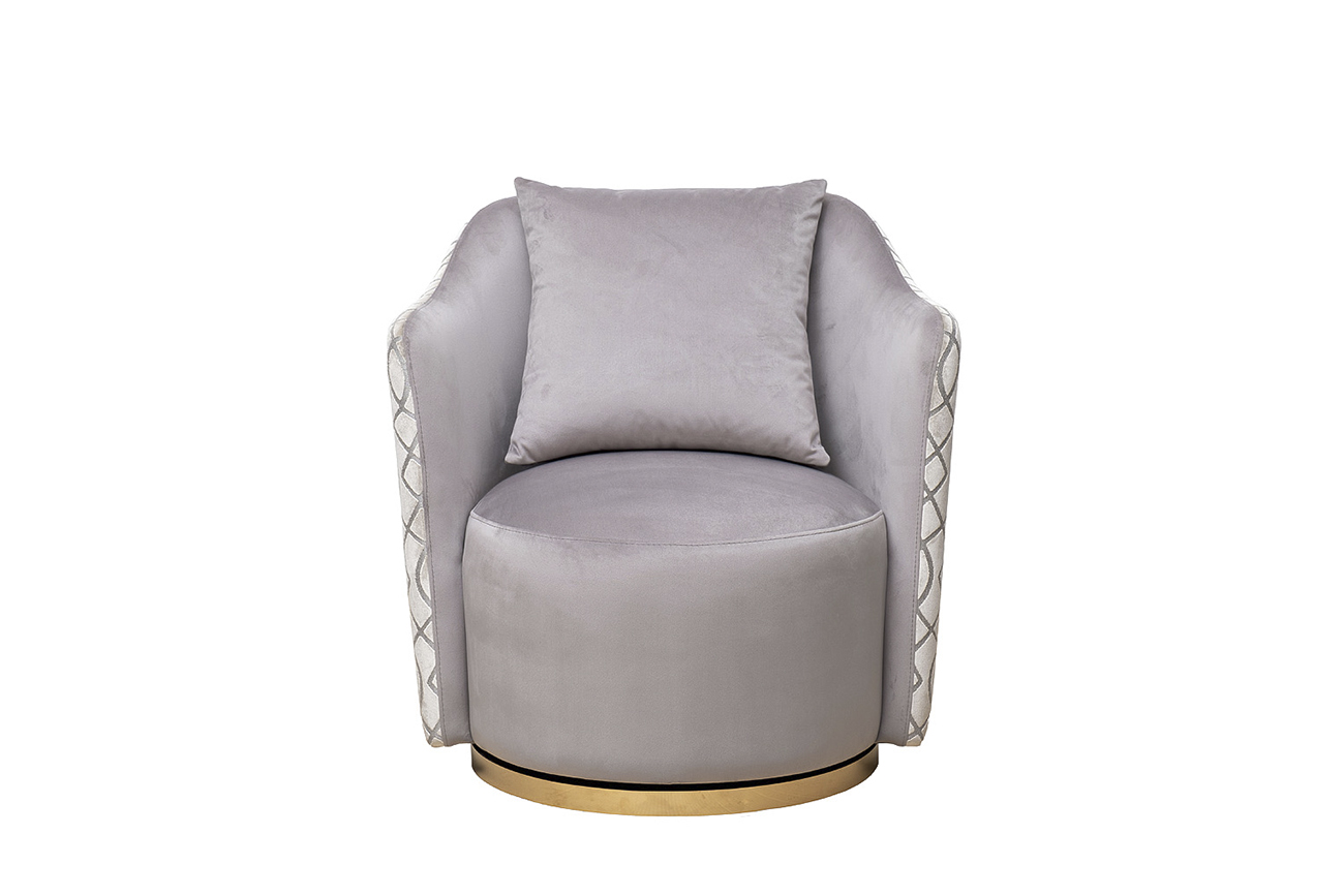Кресло Verona вращающееся, велюр принт Colt032-SER+Melody /золото 70*77*80см Garda Decor VERONA-Colt032+Melody 