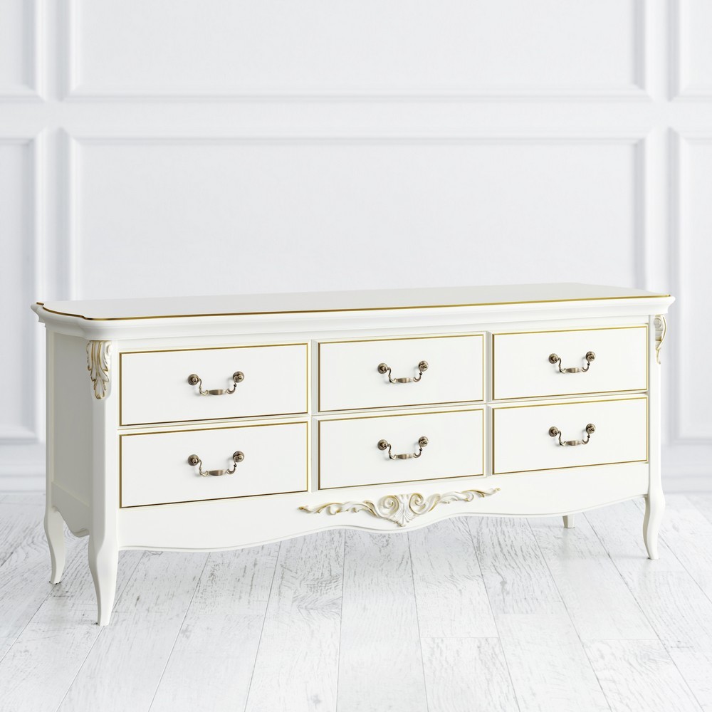 Тумба ТВ Romantic Gold Слоновая кость с золотой патиной R116Y-K02-G Kreind  R116Y-K02-G Слоновая кость с золотой патиной