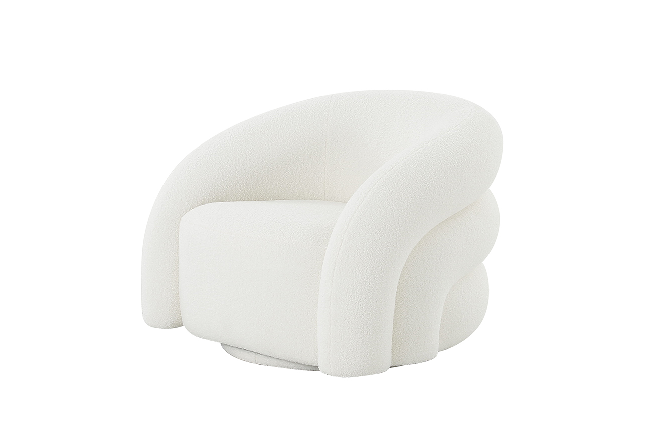 DY-KRES-117 BEL Кресло поворотное, иск.мех белый 94*83*70см Garda Decor DY-KRES-117 BEL 