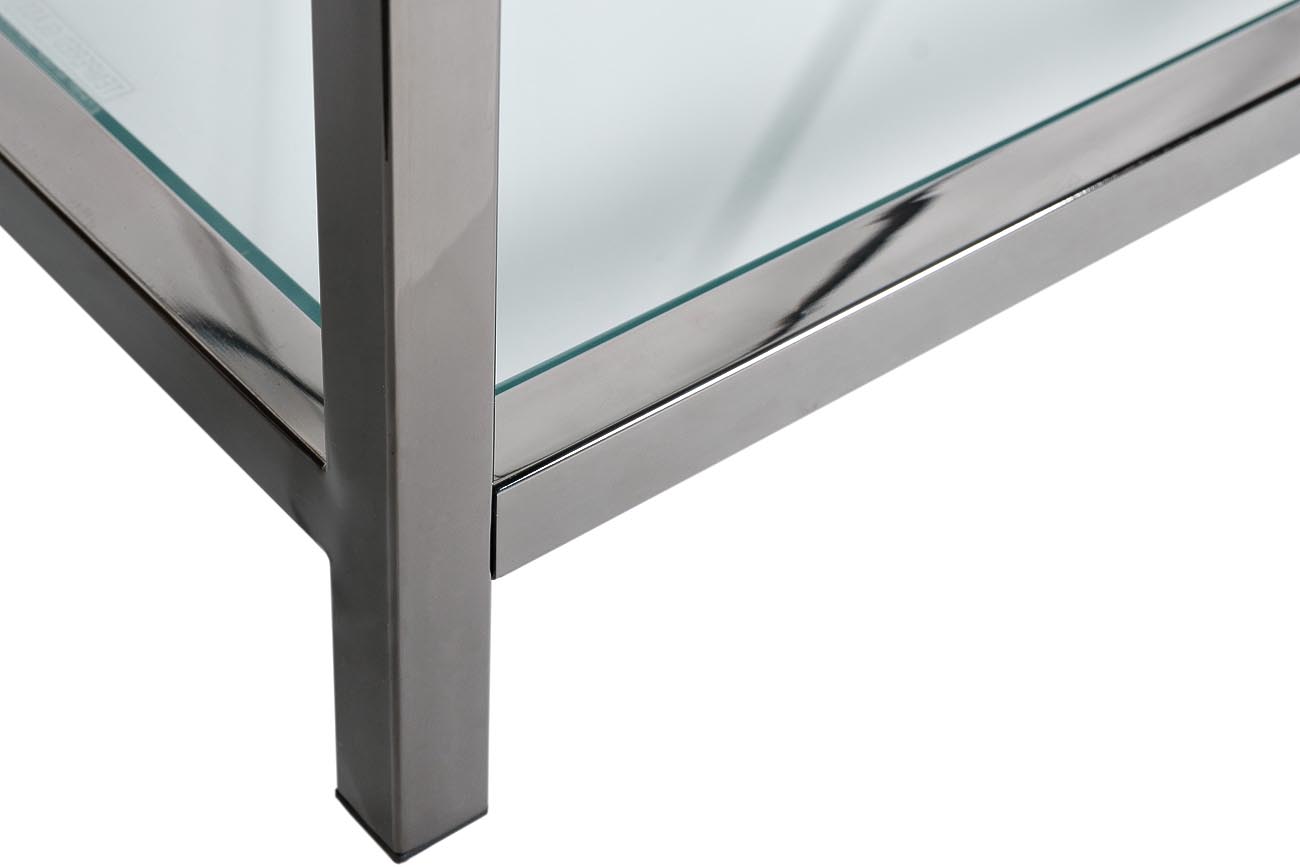 GY-SH8711BL Стеллаж стекло прозр/темн.хром 80*35*180см Garda Decor GY-SH8711BL 