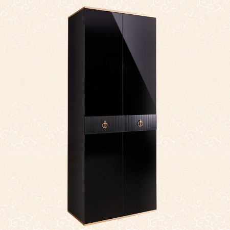 Шкаф 2-х дв. (без зеркал) для платья Rimini Solo (Цвет: Черный золото)