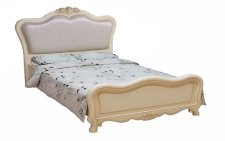 Кровать Милано 8801-A МК-1878-IV двуспальная (цвет патины: золото) 122х201 см Слоновая кость