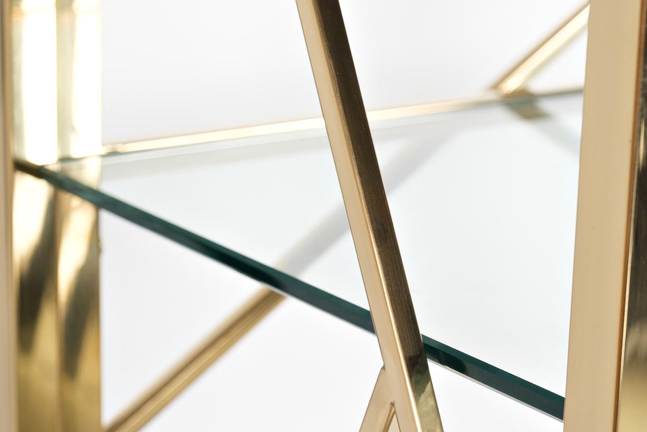 GY-SH8711GOLD Стеллаж стекло прозр/золото 80*35*180см Garda Decor GY-SH8711GOLD 