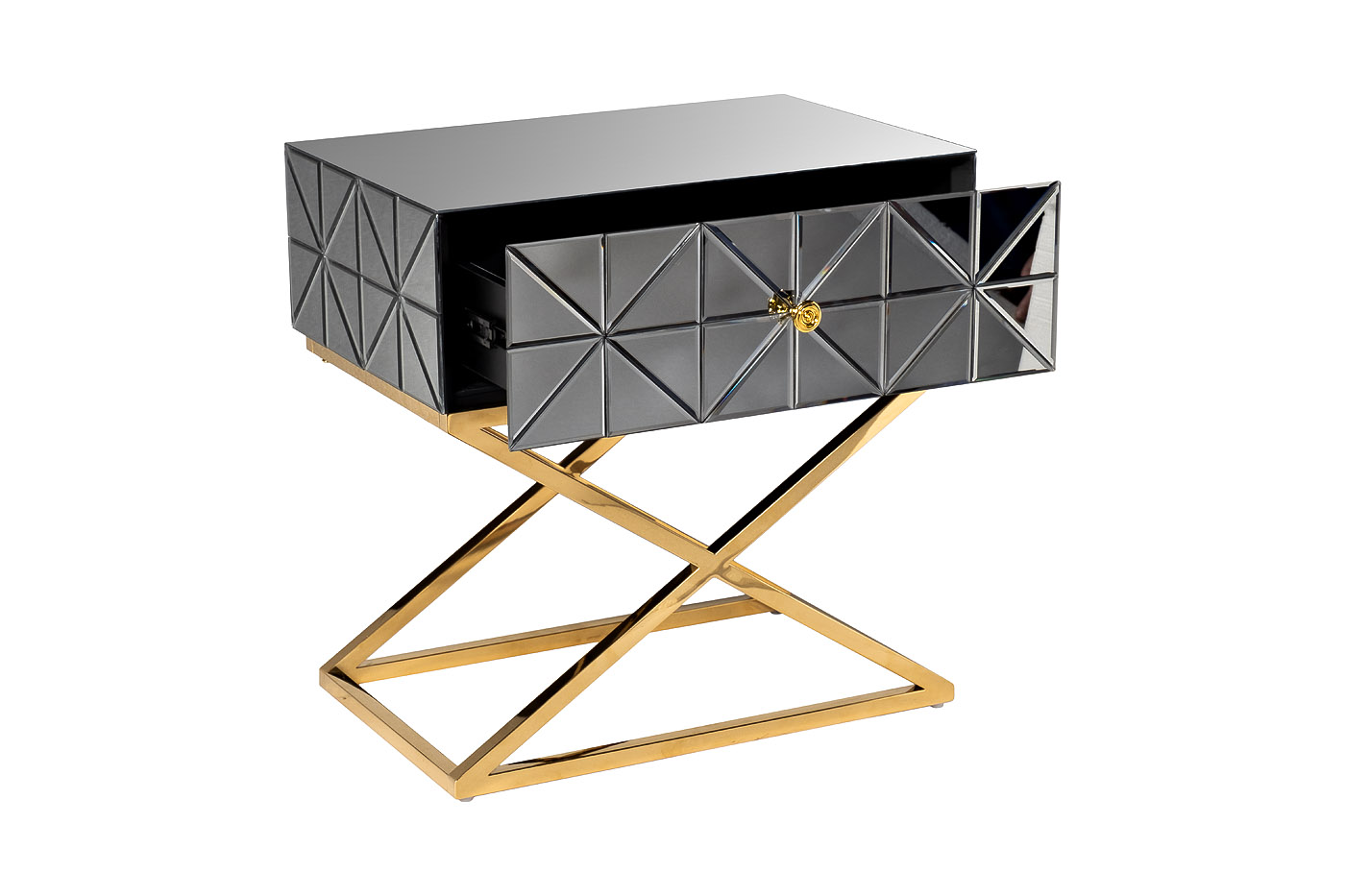 KFG090 Тумба с матовой зерк.отделкой каркас металл.  60*40*60см Garda Decor KFG090 