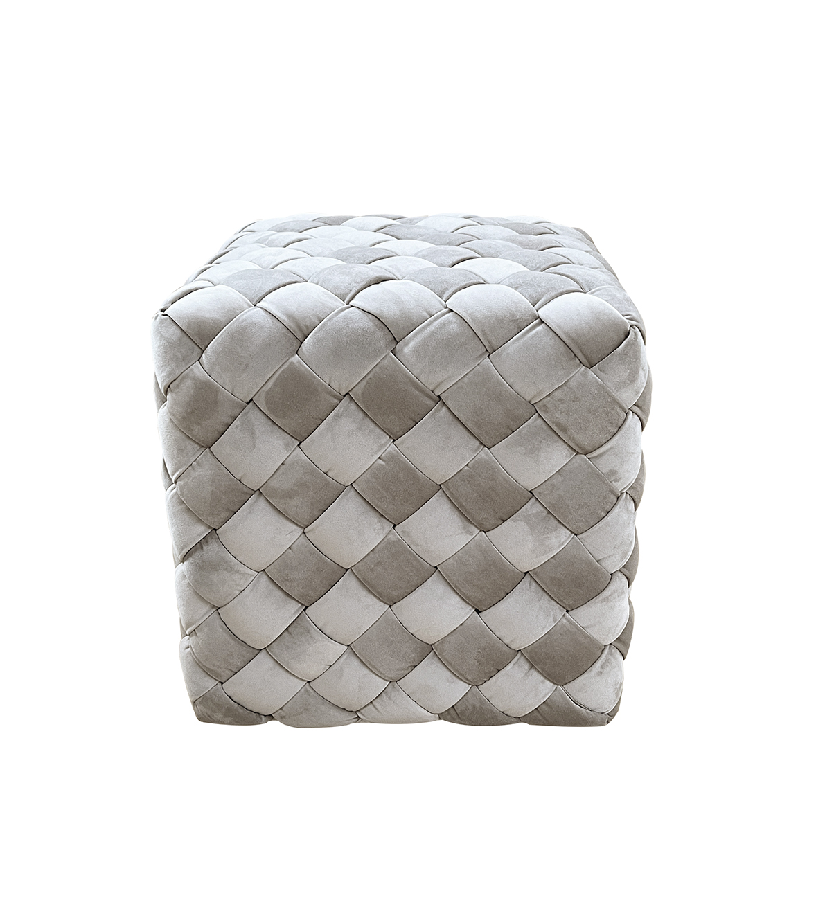 N-PUF-190 BEG Пуф плетеный велюр серо-бежевый 40*40*40см Garda Decor N-PUF-190 BEG 