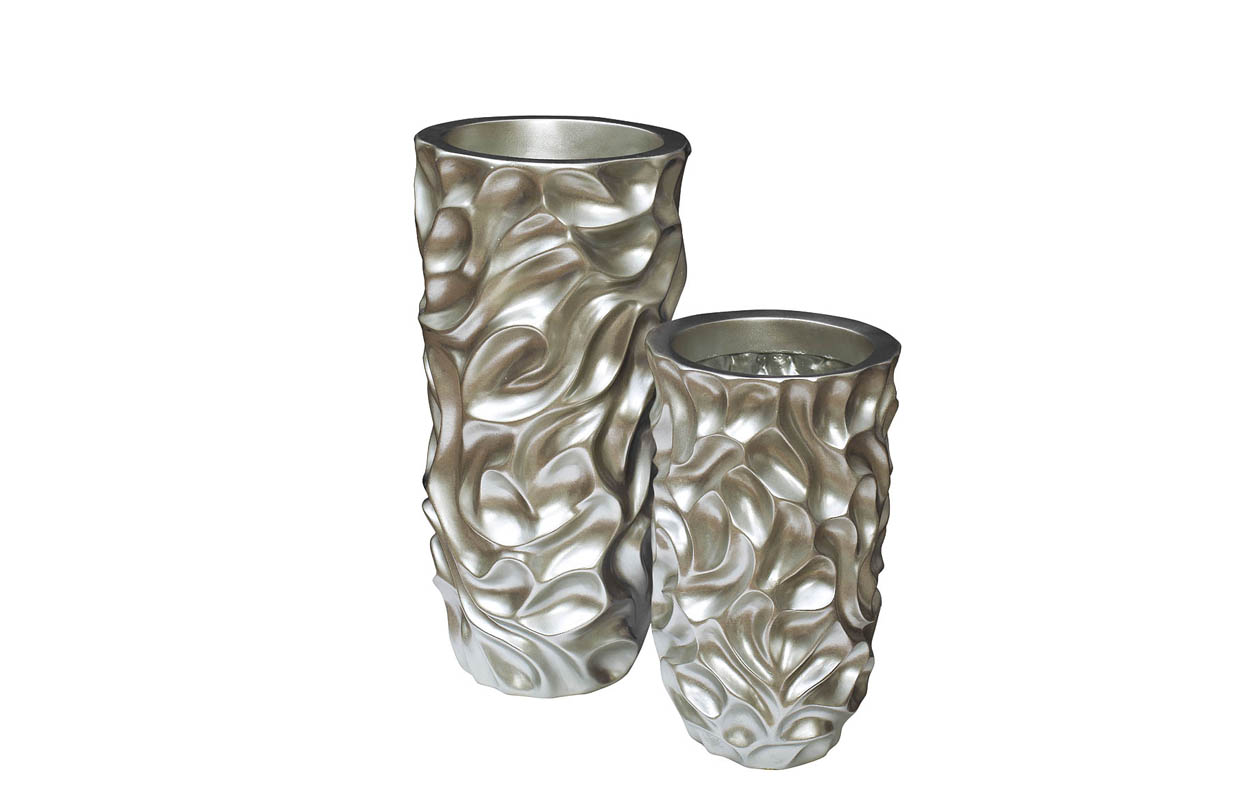 ZS-C847-19 Кашпо 30*30*48см цвет серебро Garda Decor ZS-C847-19 
