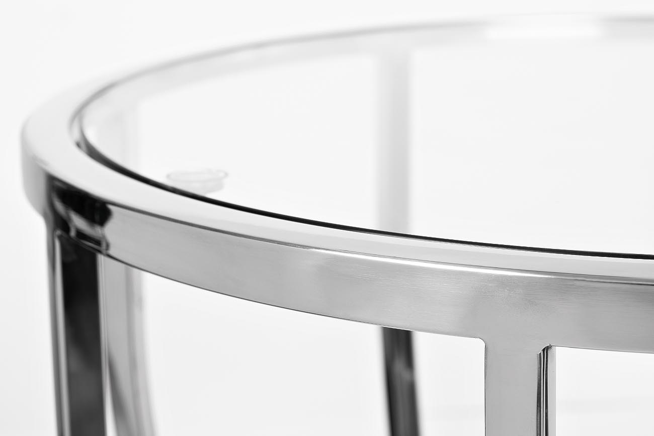 13RXET4037-SILVER Стол журнальный стекло прозр./серебро d50*60см Garda Decor 13RXET4037-SILVER 