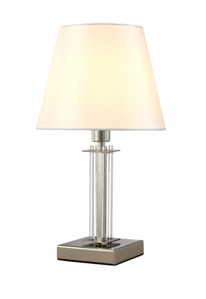 Настольная лампа Crystal Lux NICOLAS LG1 NICKEL/WHITE NICOLAS LG1 NICKEL/WHITE Серебряный
