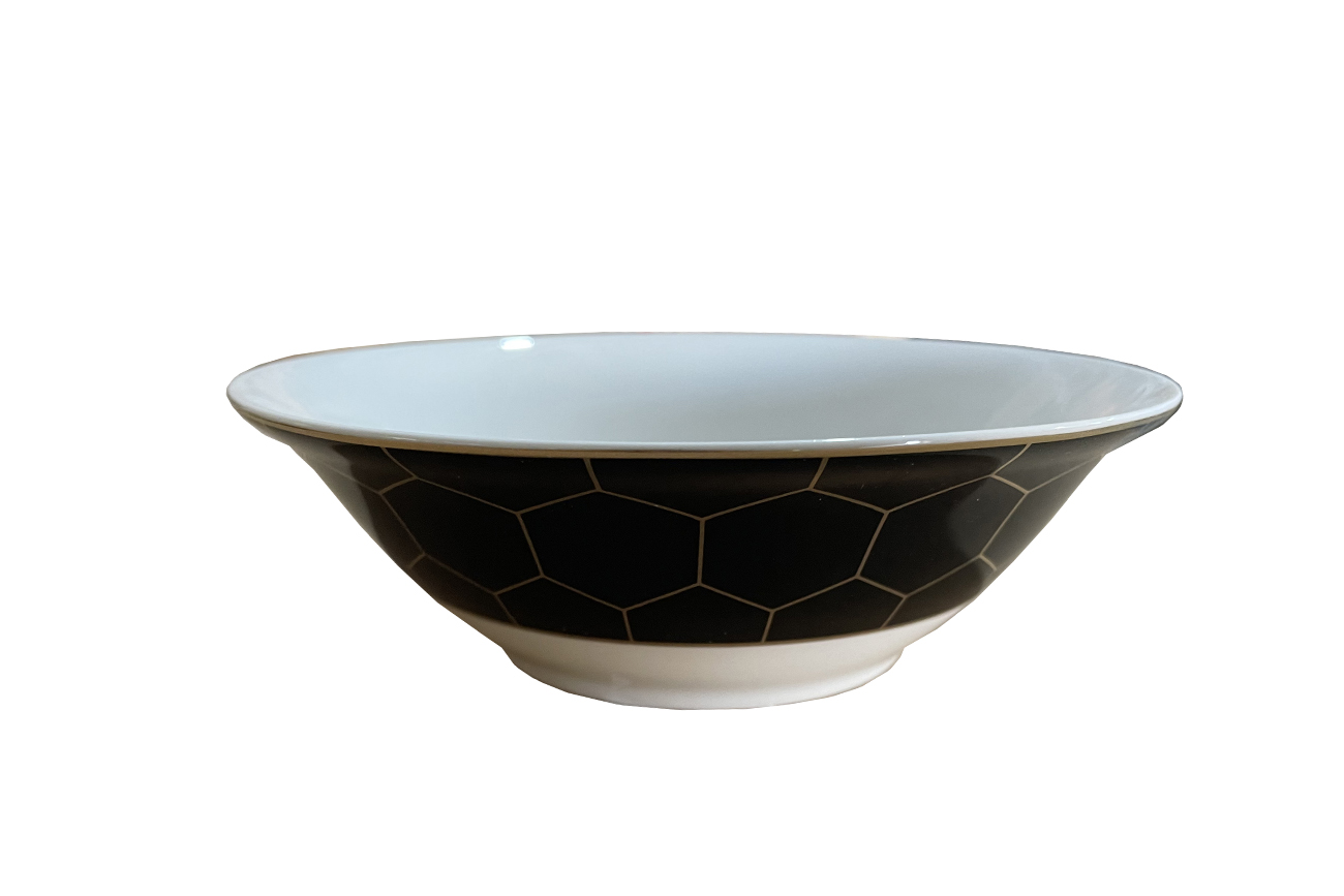 26FC-SAL-HONEYCOMB-15 Салатник HONEYCOMB чёрно-золотая деколь 15см (6) Garda Decor 26FC-SAL-HONEYCOMB-15 