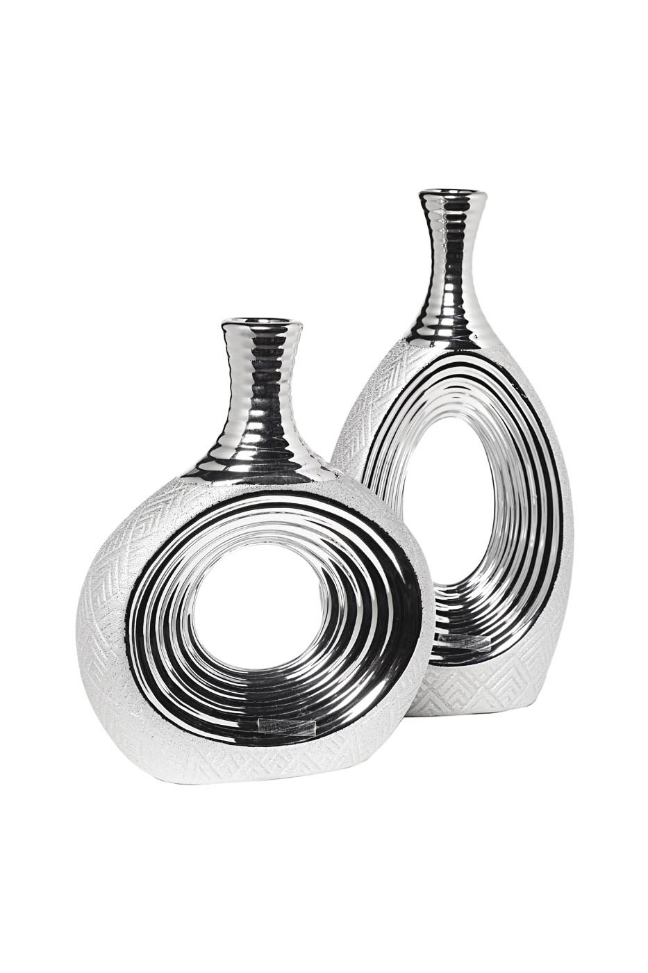 18H2408-19 Ваза серебристая 19*8*39см Garda Decor 18H2408-19 