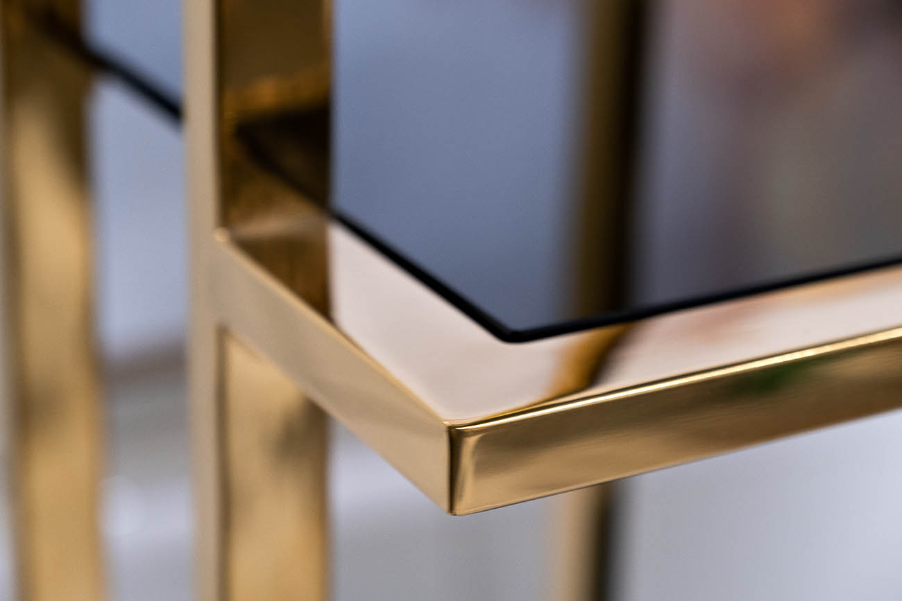46AS-SH1537-GOLD Стеллаж золотистый/темн.ст. 100*40*180см Garda Decor 46AS-SH1537-GOLD 