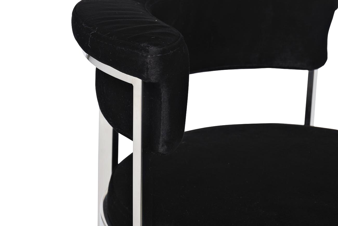 GY-B8216-BL Стул барный, велюр черный/хром  49*55*85см Garda Decor GY-B8216-BL 