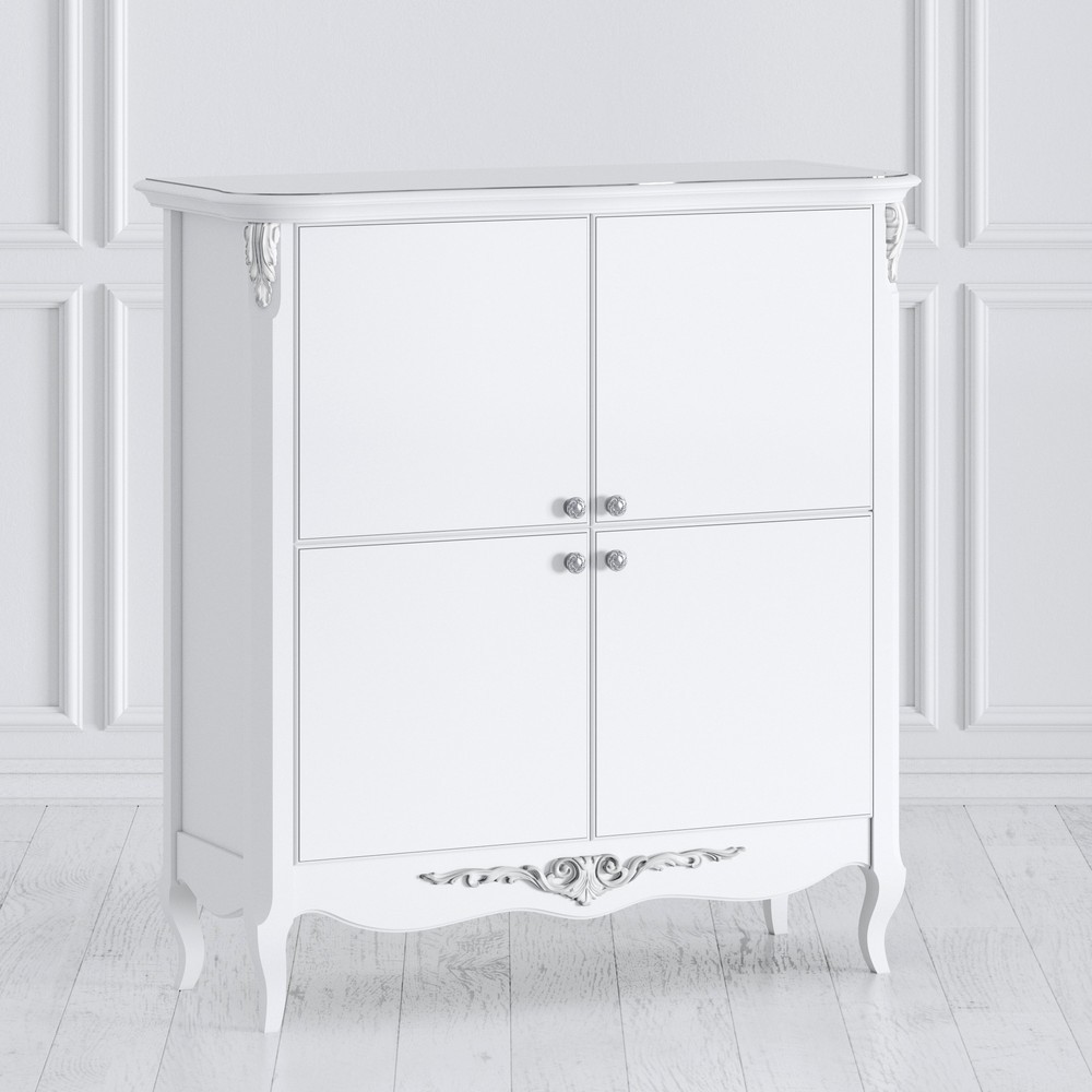 Комод Silvery Rome Белый с серебряной патиной S174-K00-S Kreind  S174-K00-S Белый с серебряной патиной