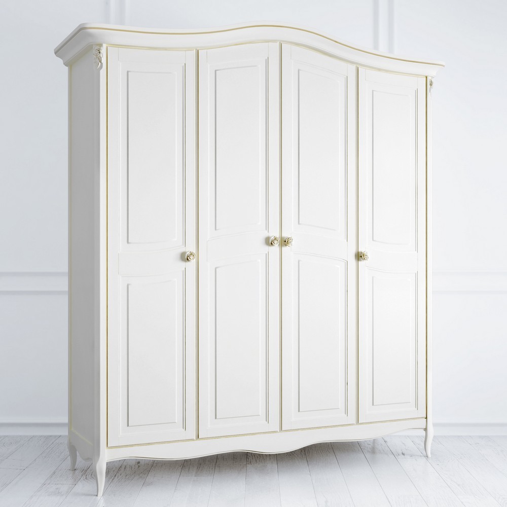 Шкаф 4 двери Golden Rose Слоновая кость с золотой патиной G124-K02-G Kreind  G124-K02-G Слоновая кость с золотой патиной