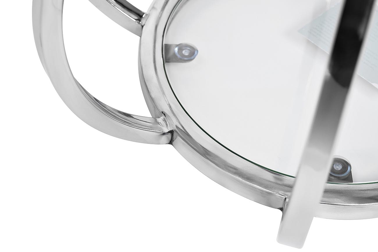 13RXET4037-SILVER Стол журнальный стекло прозр./серебро d50*60см Garda Decor 13RXET4037-SILVER 
