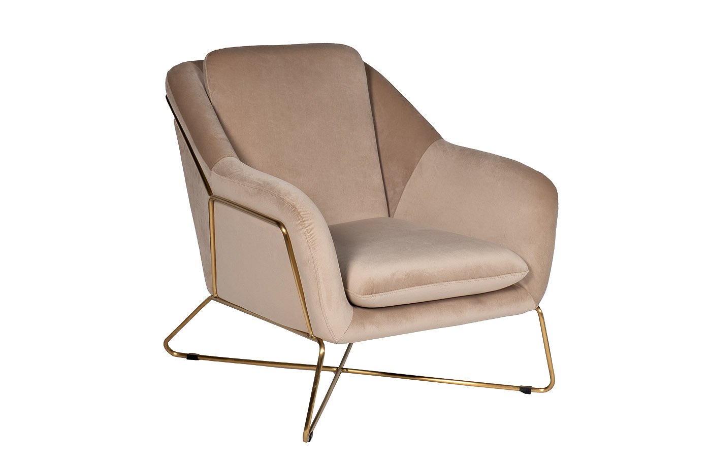 46AS-AR2976-BG Кресло велюр бежевый/мат.зол. 75*87*80см Garda Decor 46AS-AR2976-BG 